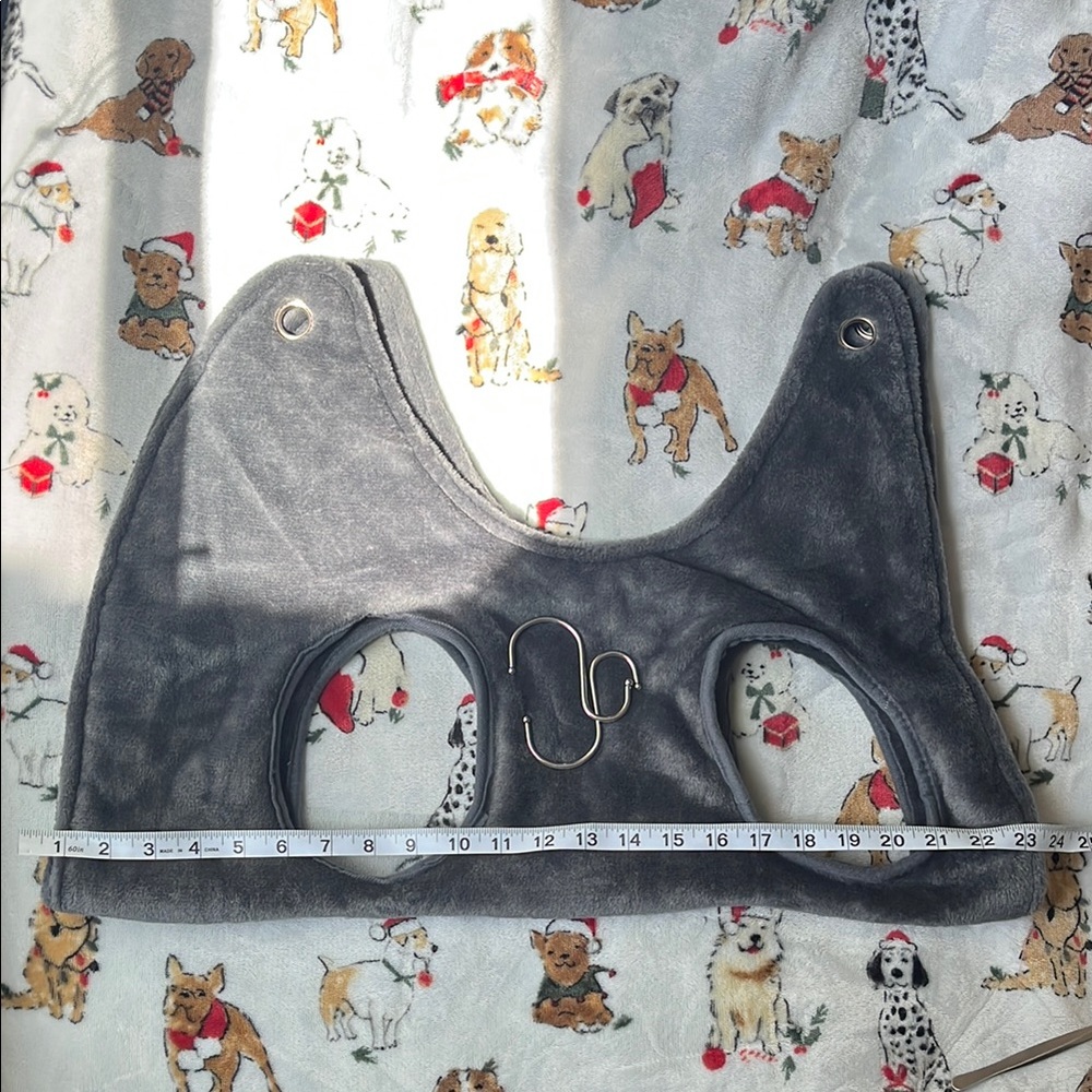 Gray Pet Hammock for nail trims with Metal Hook L